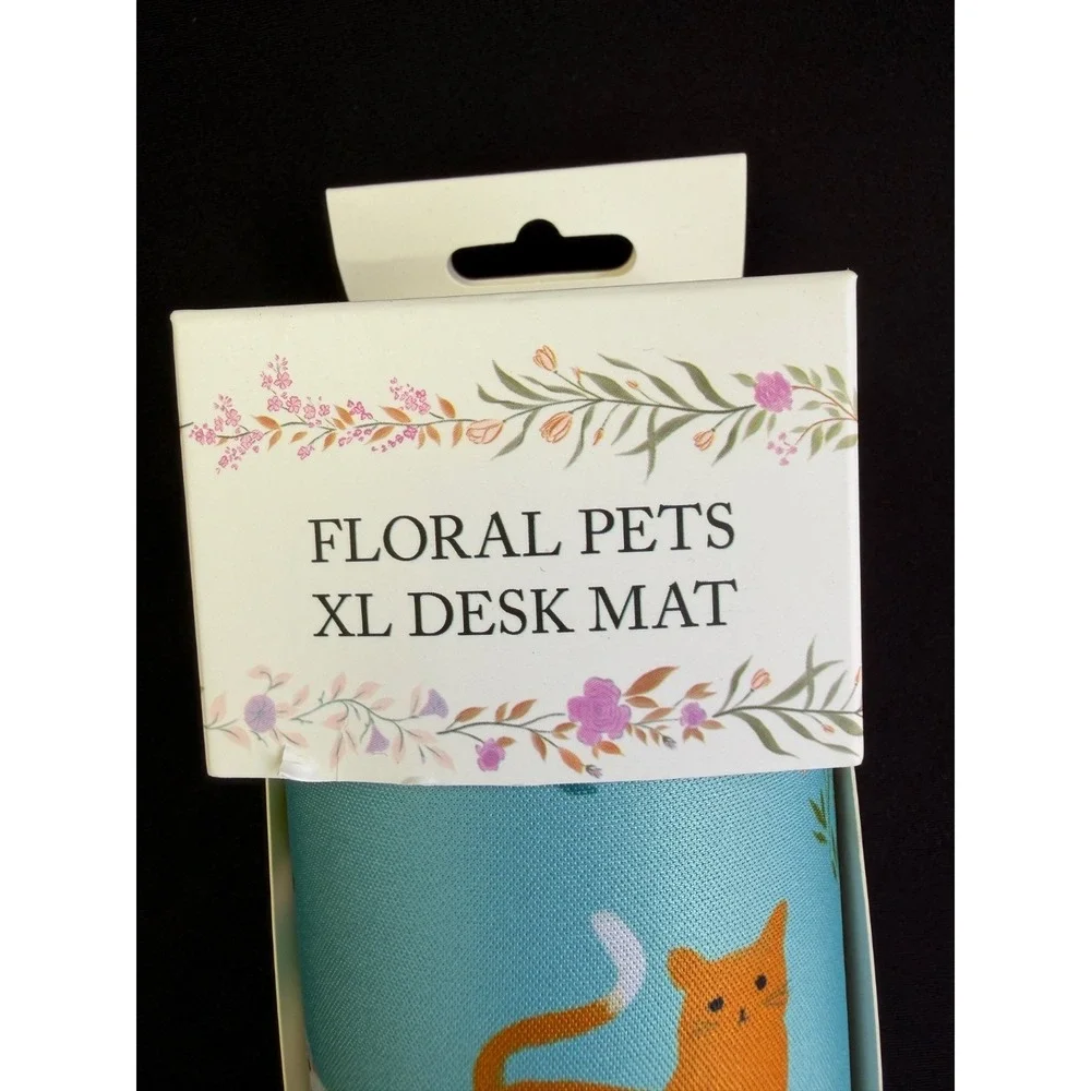 Cracker Barrel Floral Pet XL Desk Mat Non-slip Gaming Mouse Pad Blue Dog Cat NEW